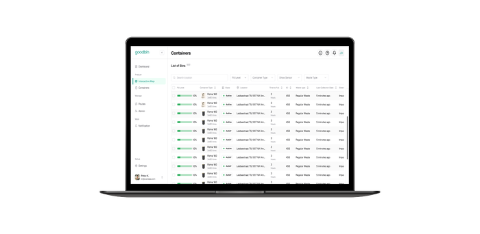 Goodbin Mapping interface